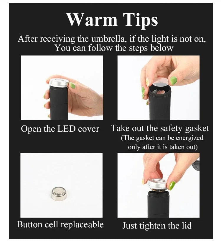 Windproof Automatic Umbrella With LED Flashlight Reflective Stripe Reverse Light Umbrellas Rain Men Women Large Folding Parasol