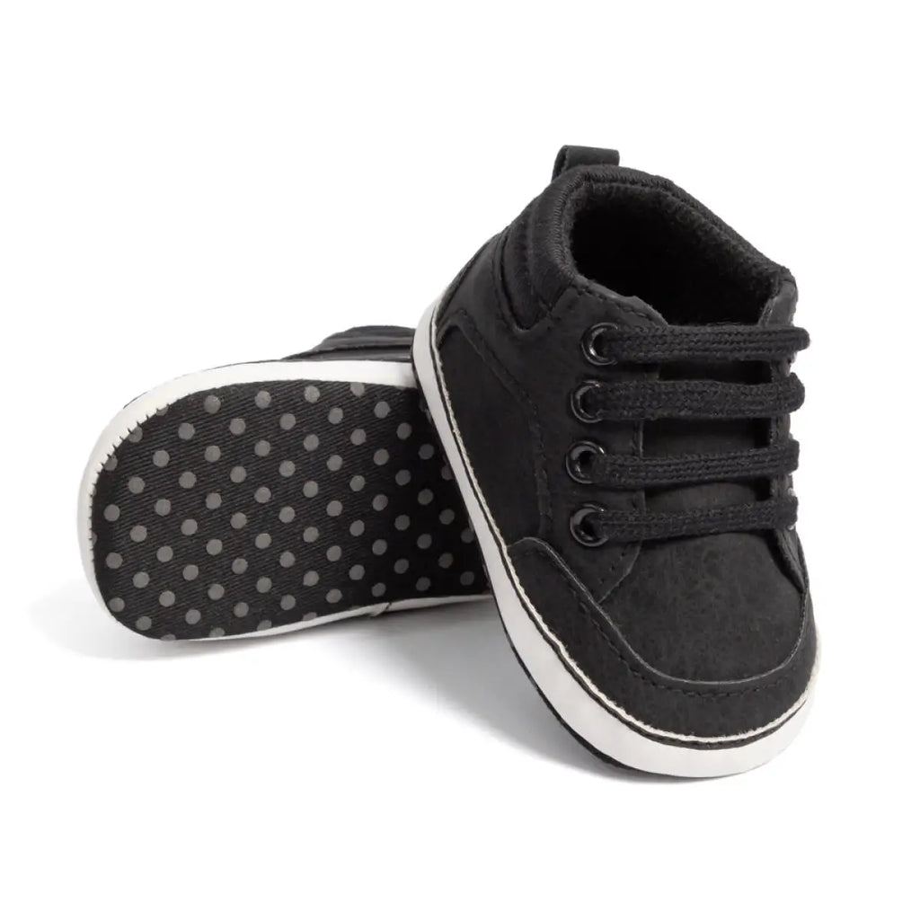 High Tops Baby Boy Casual Sneaker Fashion Versatile Sports Style Toddler Lace Up Cotton Anti-slip Sole First Walker 0-18 Months