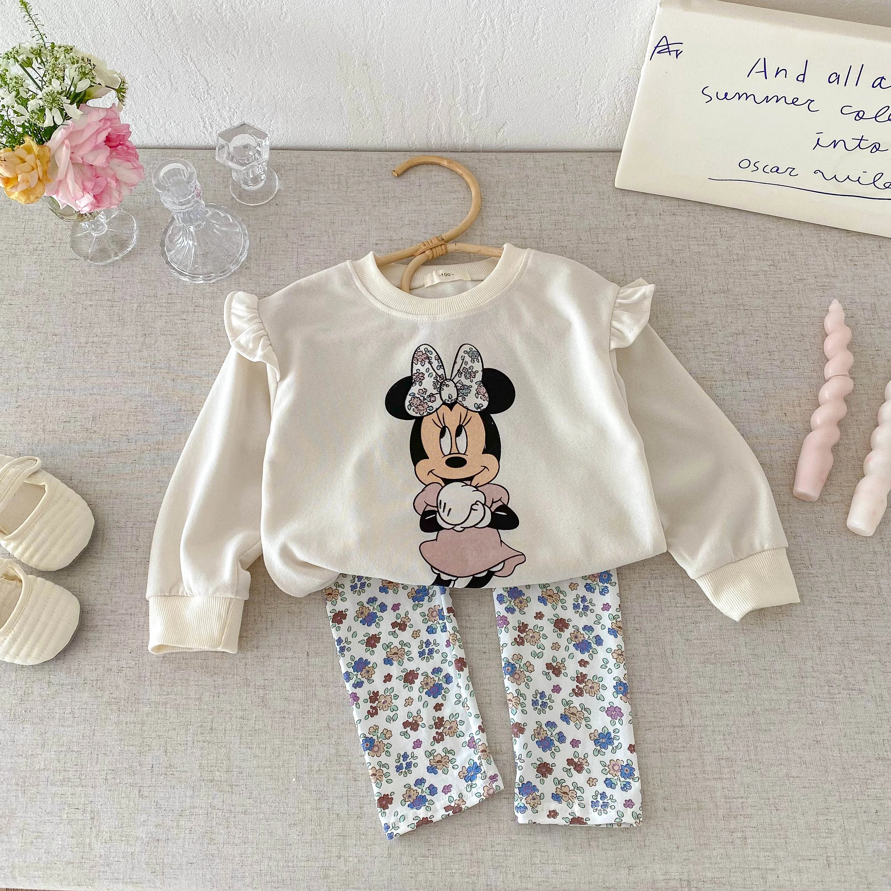 Baby Clothing Set For Children Aged 1-6 Fashion Set Children's Cartoon Girl Sports Set Top And Pants 2-piece Set