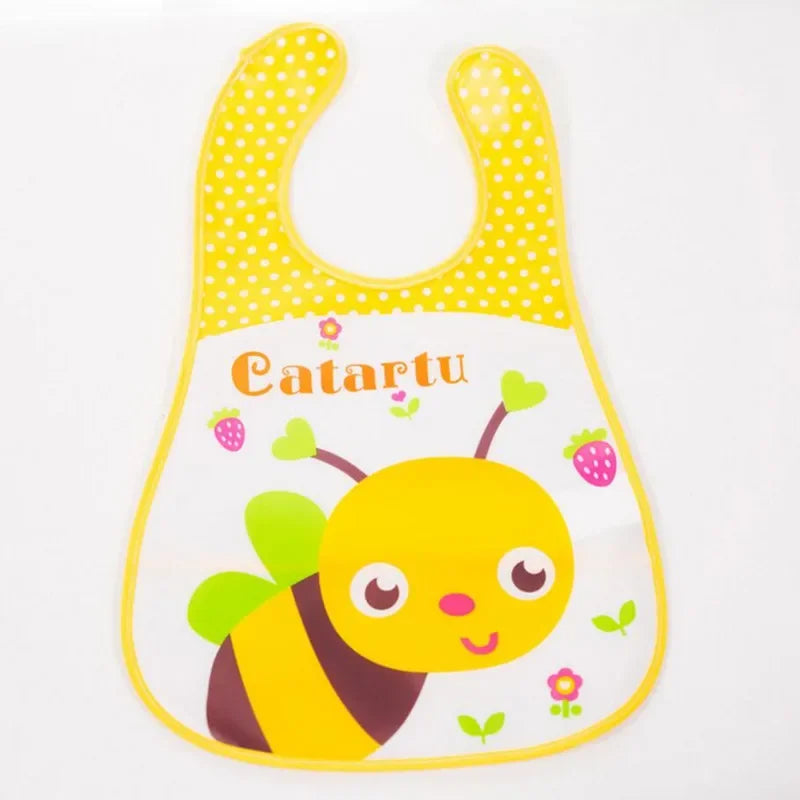 Adjustable Baby Bibs EVA Plastic Waterproof Lunch Feeding Bibs Baby Cartoon Feeding Cloth Children Baby Apron Babador De Bebe