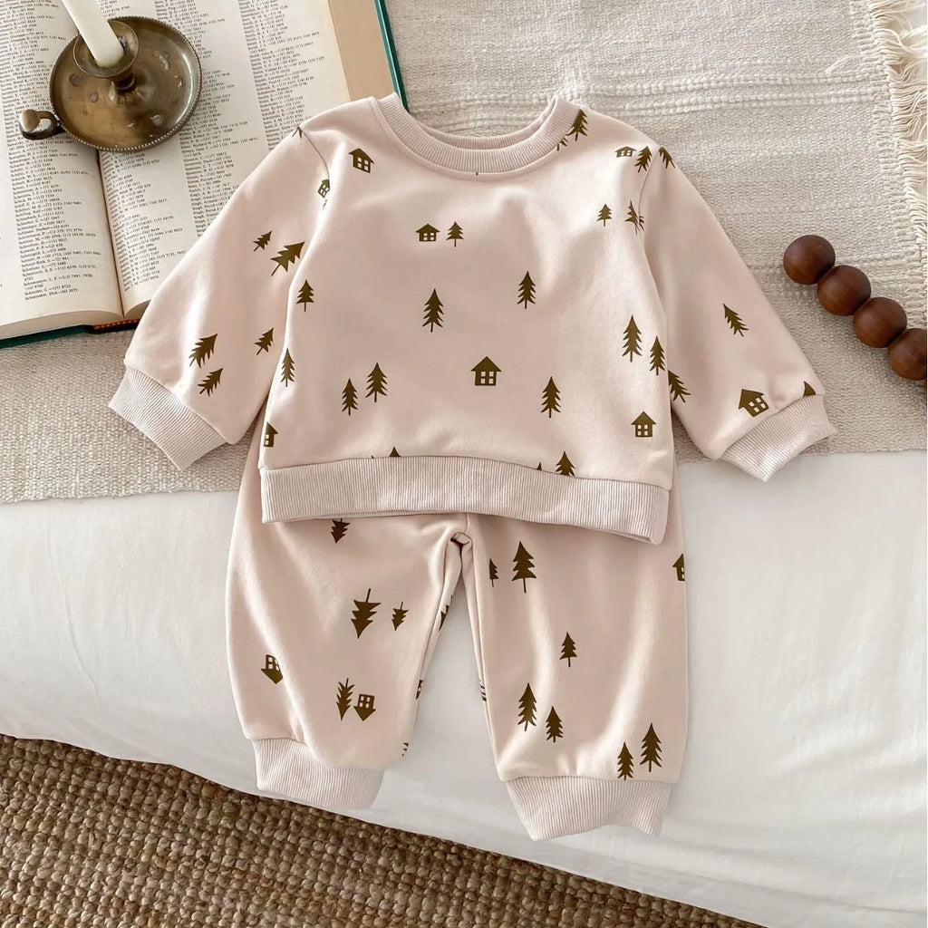 Newborn Baby Boy Girl Clothing Sets Spring Clothes 2PCS Outfits Long Sleeve Hoodie Top Sweatshirt+Elastic Pants Baby Items