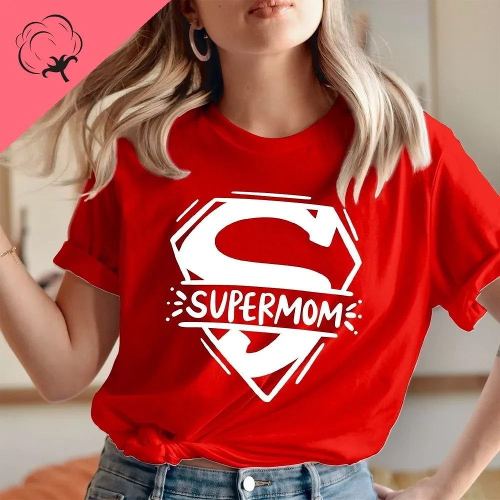 Mothers Day Tshirt Super Mom Superhero Mother's Day T-Shirt Loving Caring Mummy Tops Women Clothes T Shirt Women Tops T Shirts