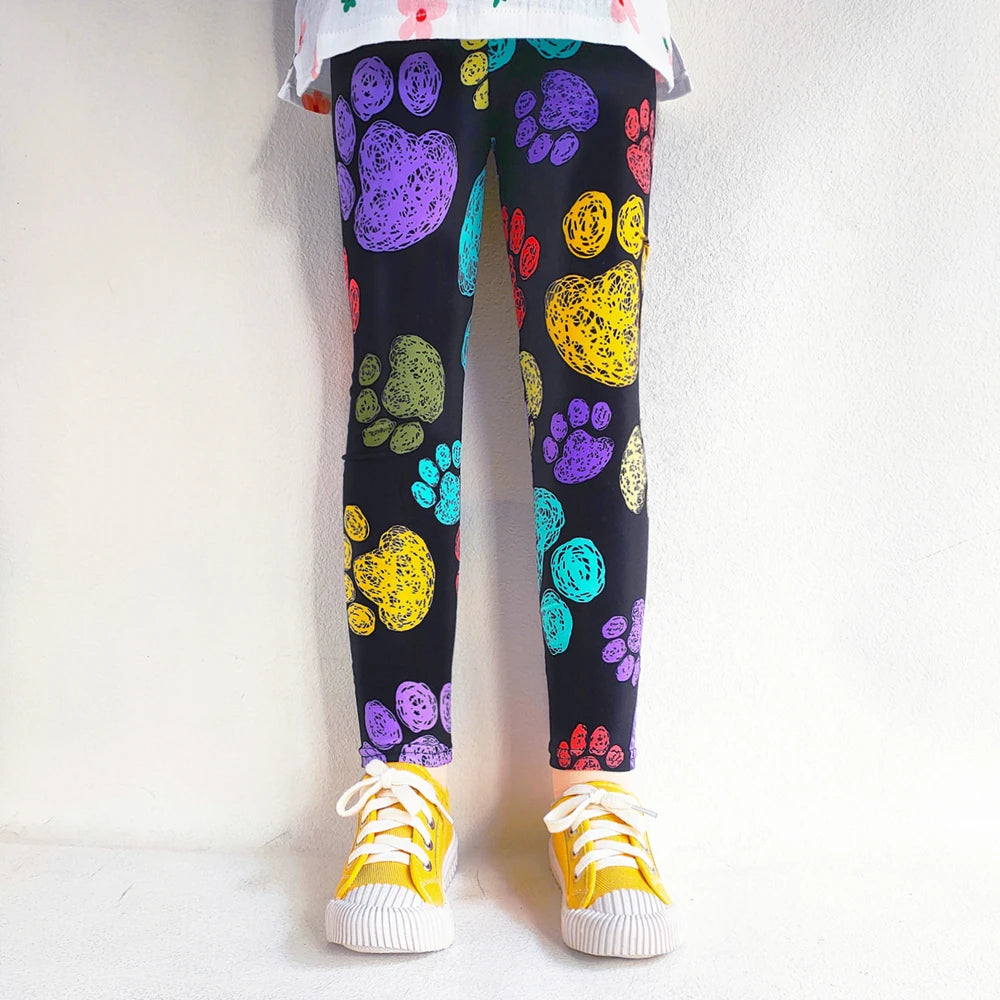 Sweet Girls Leggings Girls Printing Leggings Baby Kids Trousers For Children Flower Skinny Elasticity Pencil Pants