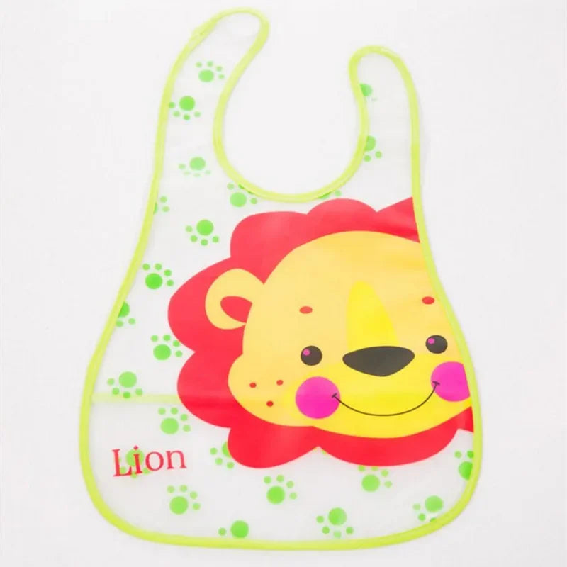 Adjustable Baby Bibs EVA Plastic Waterproof Lunch Feeding Bibs Baby Cartoon Feeding Cloth Children Baby Apron Babador De Bebe