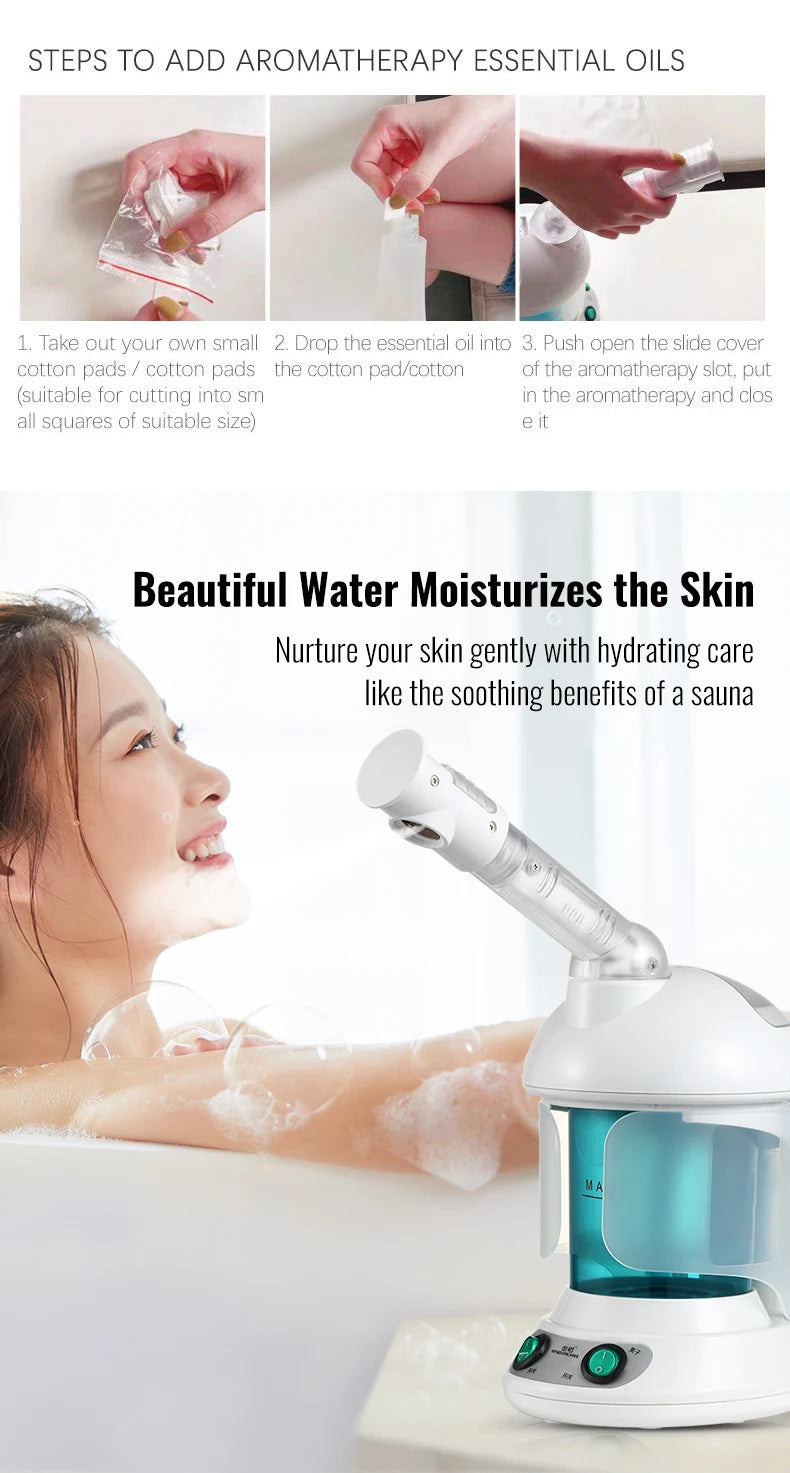 KSKIN Custom Hot Sale Face Mist Spray Portable Facial Steamer For Face Professional Ionic Facial Steamer