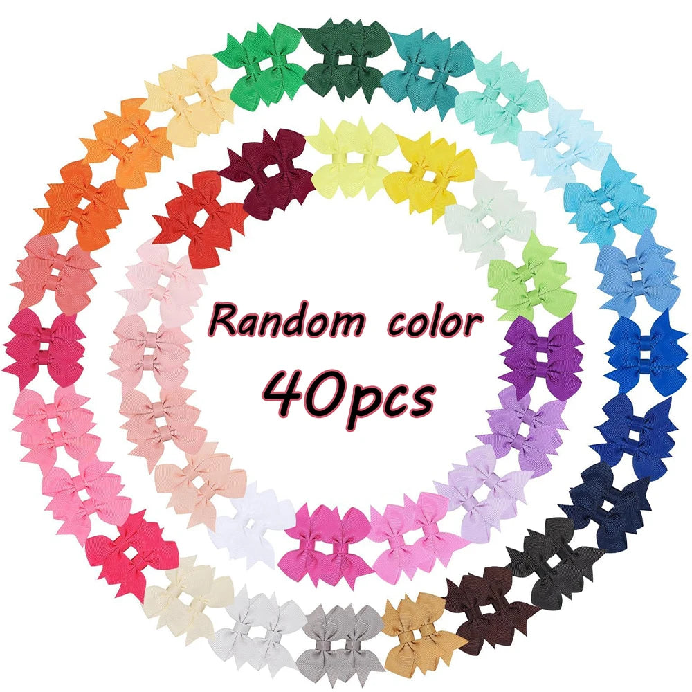 20PCS Newborn Baby Hair Clips 2.2'' Fully Lined Tiny Hair Bows Alligator Clips for Girls Infants Toddlers Photography Props