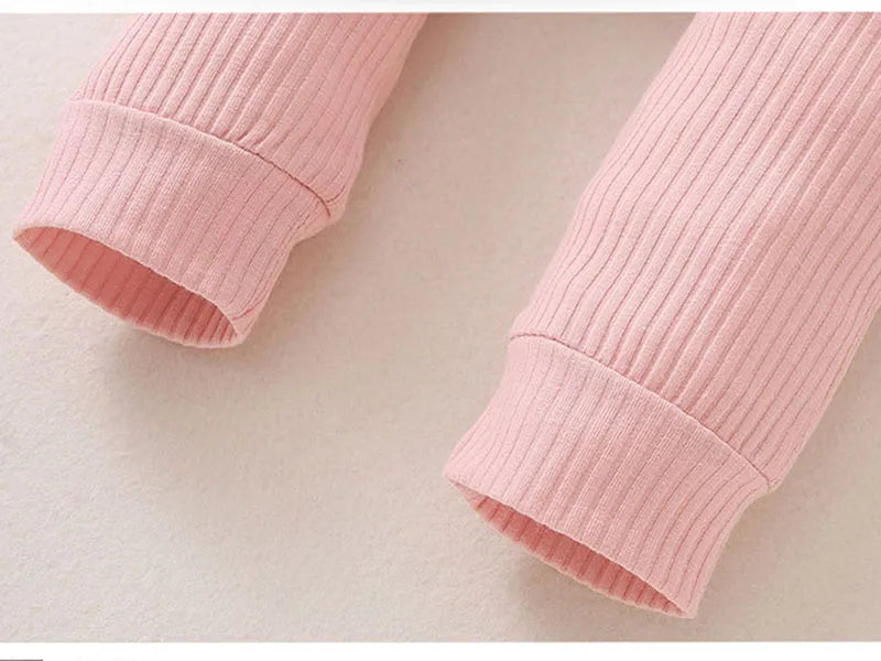 Newborn Baby Girls Clothes Infant Long Sleeve Ruffle Romper Bodysuits+Pants+Bow Headband 3Pcs Suit Children Toddler Outfit A422