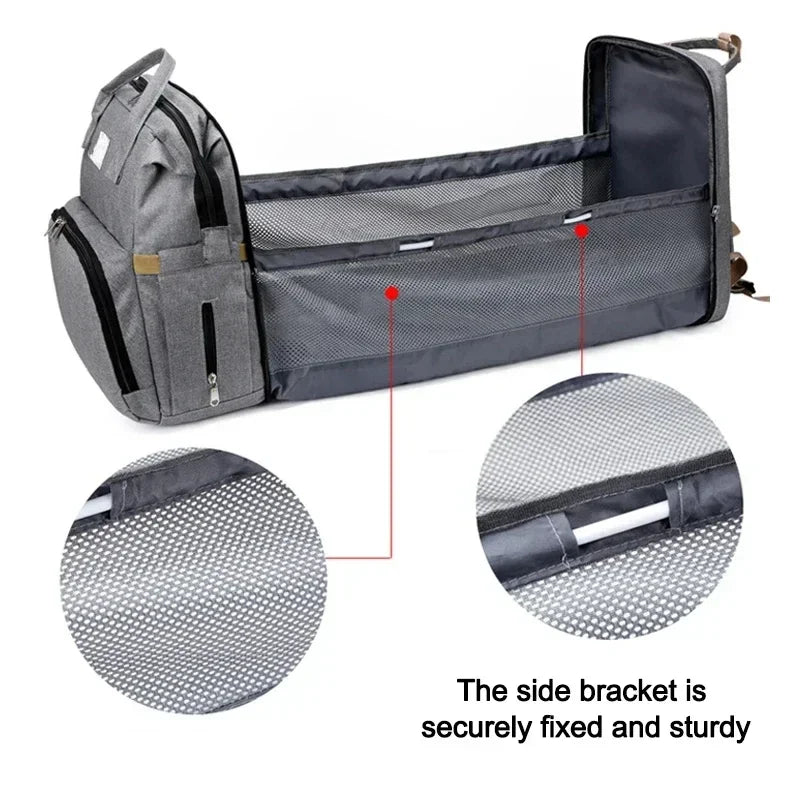 Mommy Diaper Bags Baby Bed Mother Large Capacity Nappy Milk Bottle Backpacks with Changing Mat Convenient Baby Nursing Bags