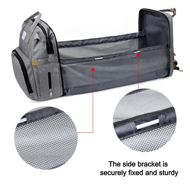 Mommy Diaper Bags Baby Bed Mother Large Capacity Nappy Milk Bottle Backpacks with Changing Mat Convenient Baby Nursing Bags