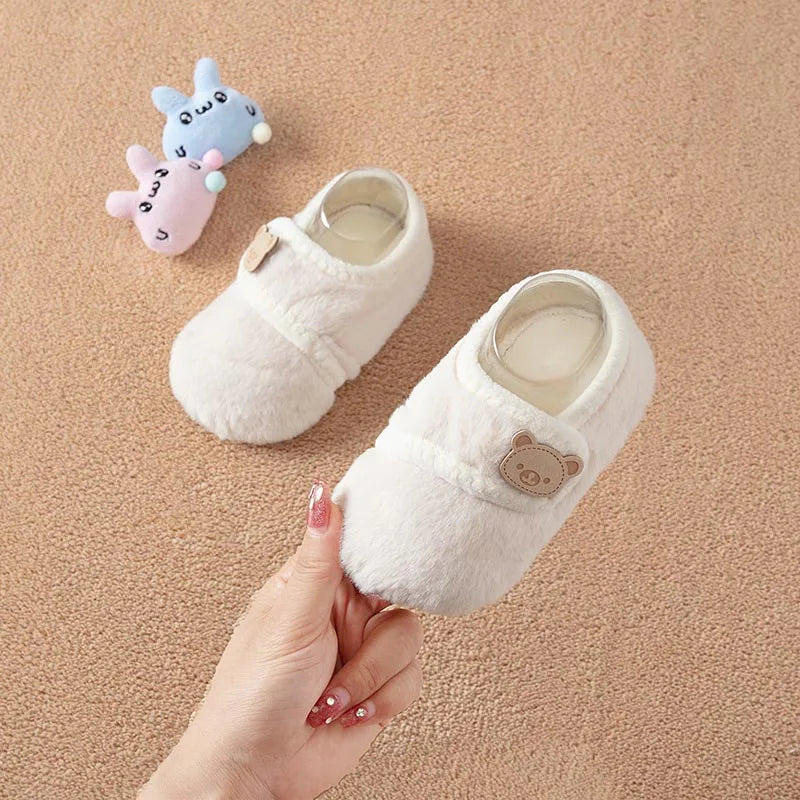 Winter Infant Plush Floor Socks Soft Bottom Anti-slip Newborn Learning Walking Shoes Bear Baby Foot Covers Home Kids Footwear