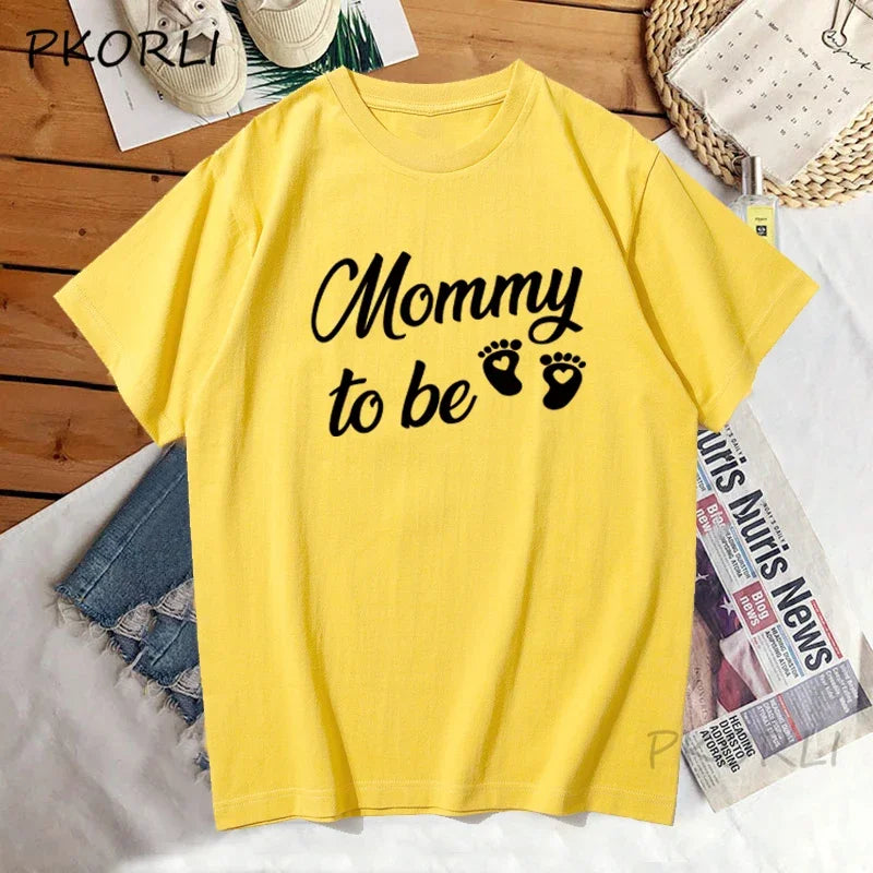 Mommy And Daddy To Be t Shirts funny mother father cotton short sleeve t-shirts matching Pregnancy Announcement t shirt