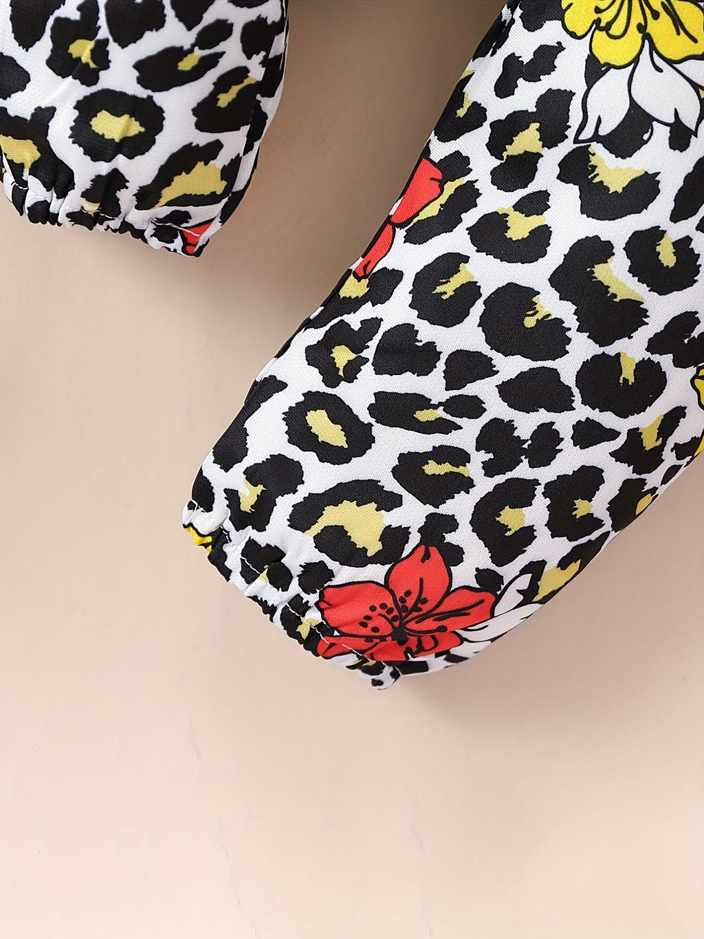 Cute Baby 3pcs Outfits - Floral/leopard Pants & Ruffle Long Sleeve Infant Romper & Headband Set Outdoor Set