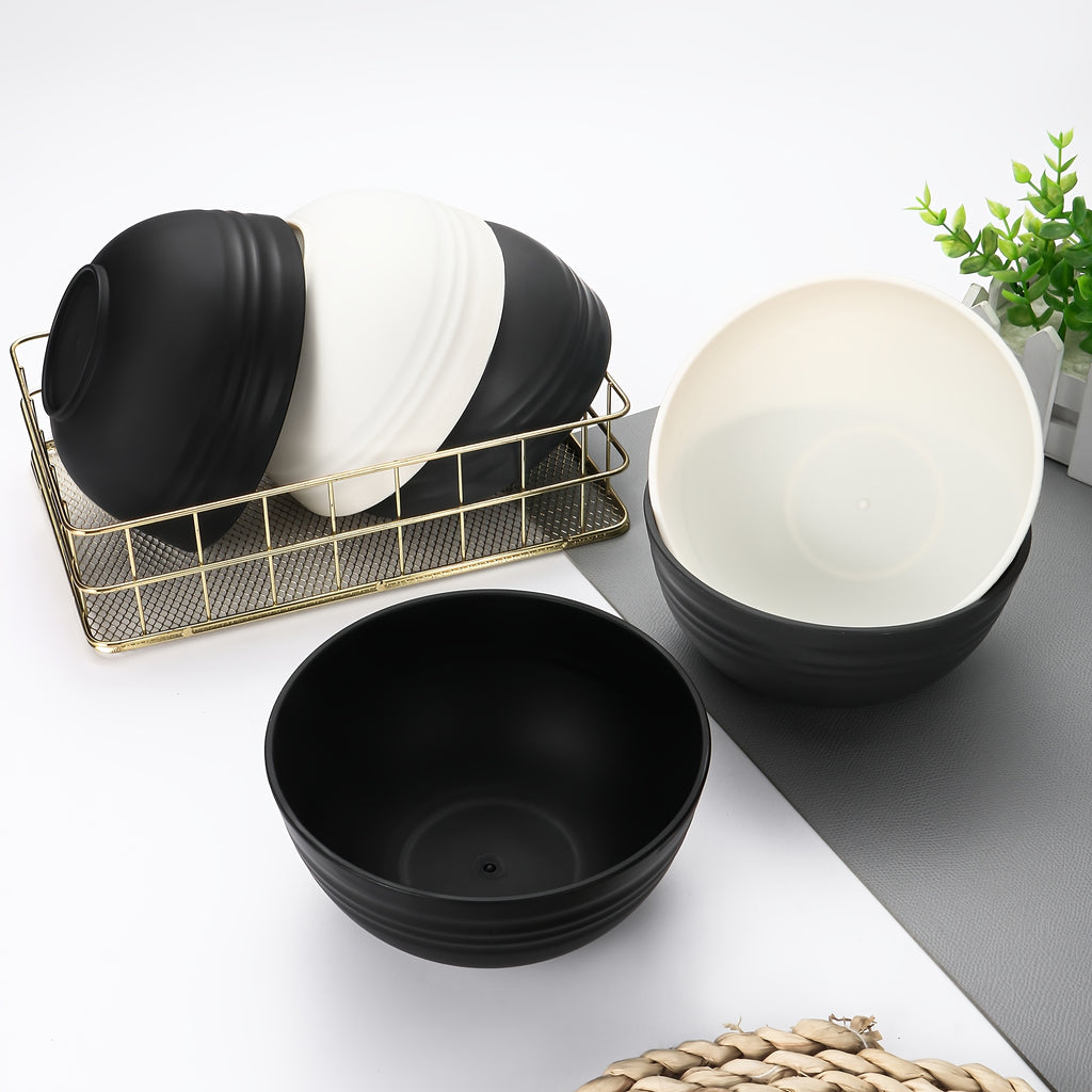 4/16/32pcs, Dinnerware Set, Matte Black Plastic Kitchen Dining Set, Includes 8 Dinner Plates, 8 Dessert Plates, 8 Bowls, 8 Cups Reusable, BPA-Free, For Home And Restaurant Use