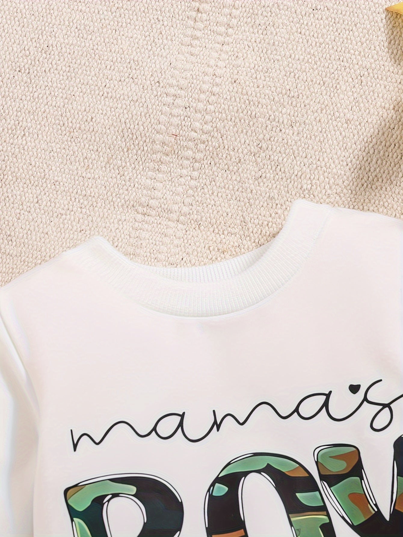 Toddler Baby Boy MAMA'S BOY Letter Print Sweatshirt Top Elastic Waist Sweatpants Outdoor Set, Outdoor Cloth