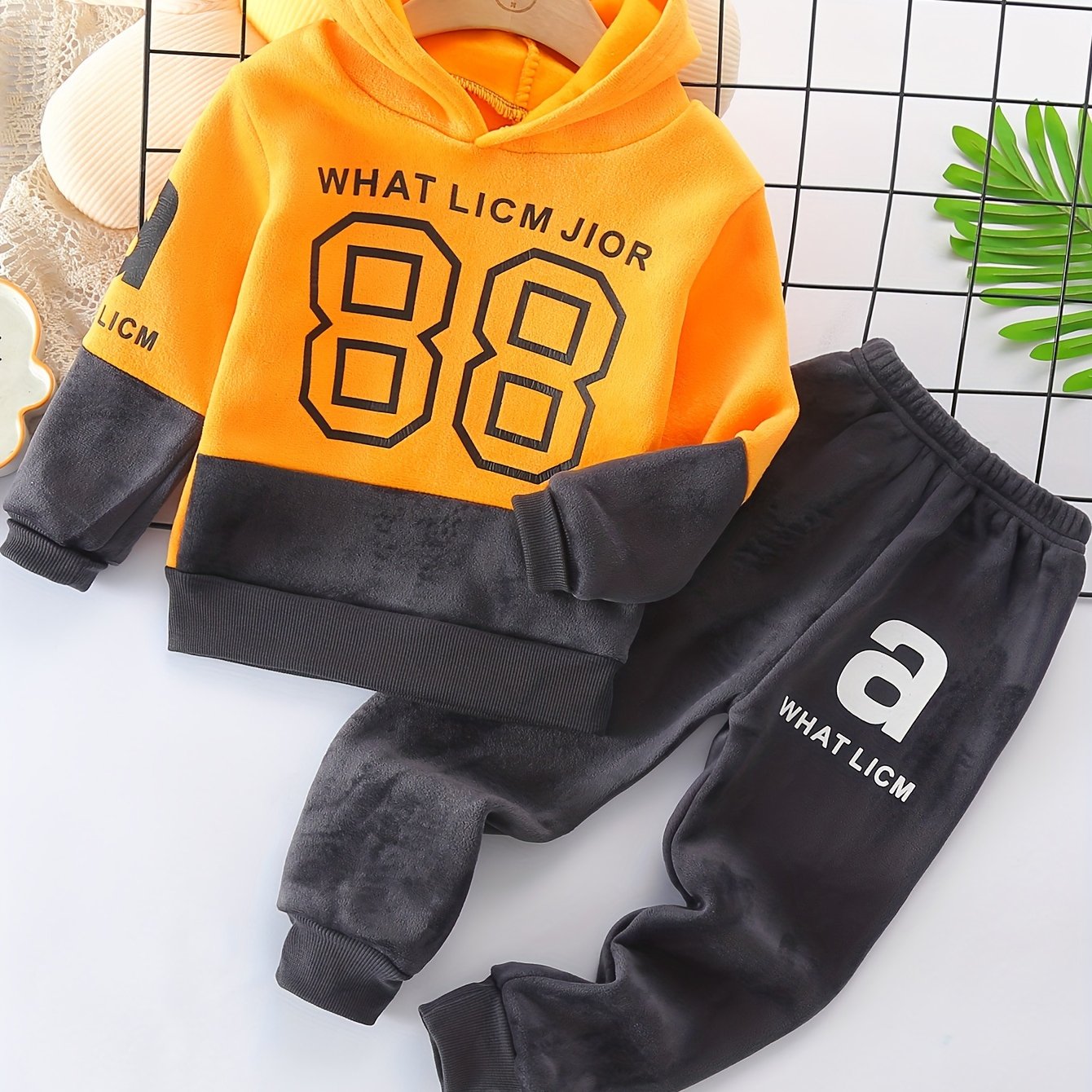 Kids Stylish Sports Outfits, Trendy Letters Print Long Sleeve Hoodie Pants Set, Baby Boy's Autumn And Winter Clothes, Outdoor Cloth