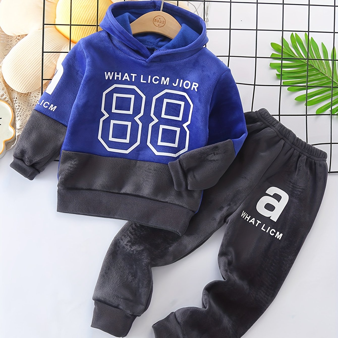 Kids Stylish Sports Outfits, Trendy Letters Print Long Sleeve Hoodie Pants Set, Baby Boy's Autumn And Winter Clothes, Outdoor Cloth