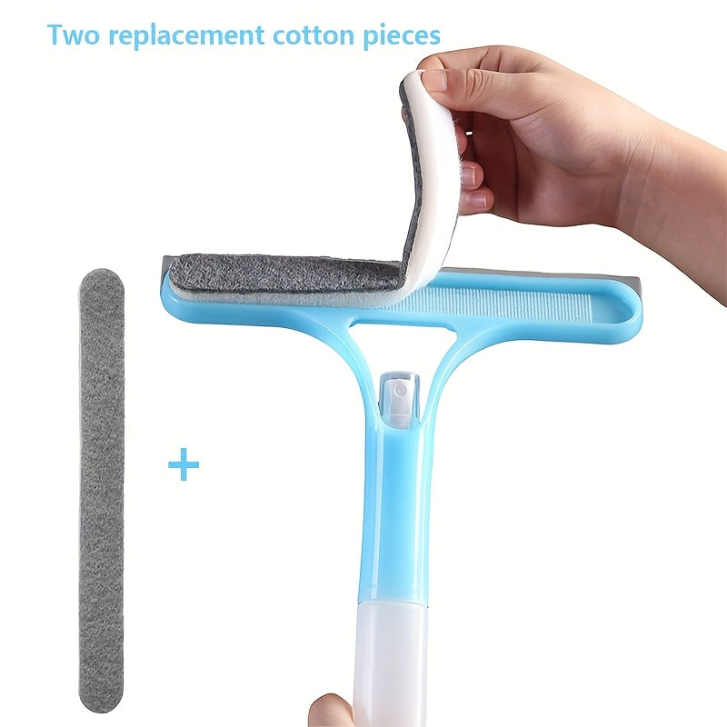 3-in-1 & Mirror Scraper with Removable Microfiber Cloth - Heavy-Duty Plastic Bathroom Window Cleaner, Door, Scraper, and Wiper - No Electricity Needed, Ideal for Home Use