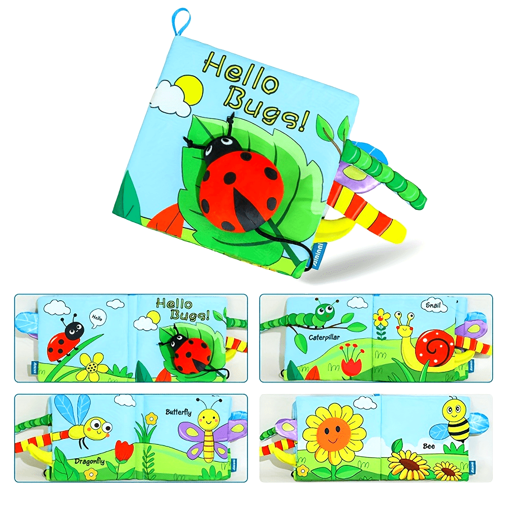 USATDD Soft Baby Books - High Contrast Touch and Feel Crinkle Cloth Books for Infants, Non-Toxic Fabrics, Educational Tummy Time Toys with Sound and Movement, Ideal Christmas Baby Shower Gift for Newborns, Newborn Gift|Playfu