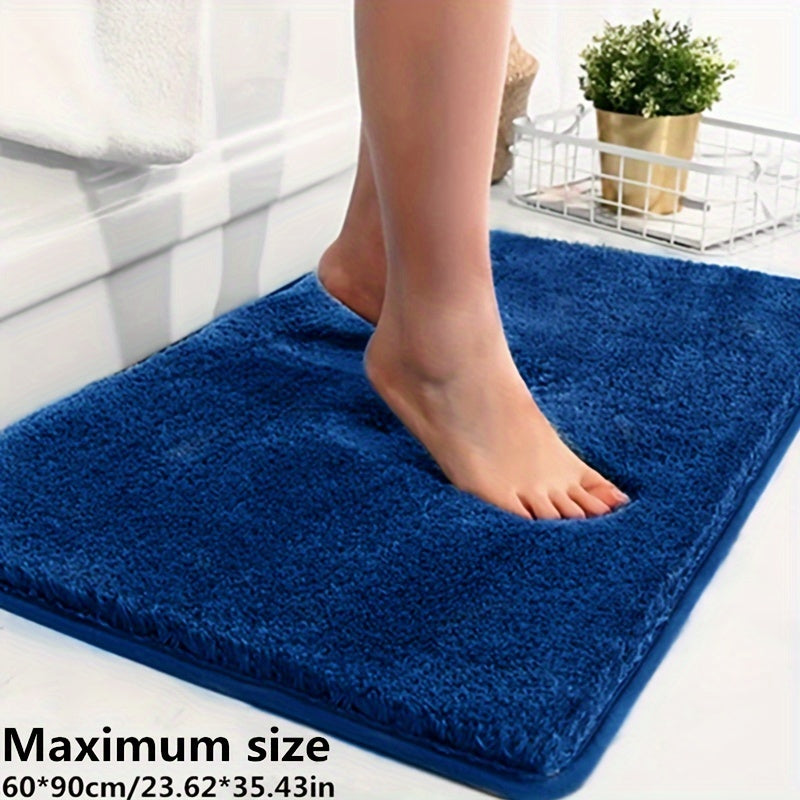 1 Thickened Microfiber Fluffy Long Plush Soft Comfort Mat Bathroom Rug Non-Slip Bath Door Mat for Bedroom Living Room Kitchen Floor Mat, Shedding and Fade-Resistant