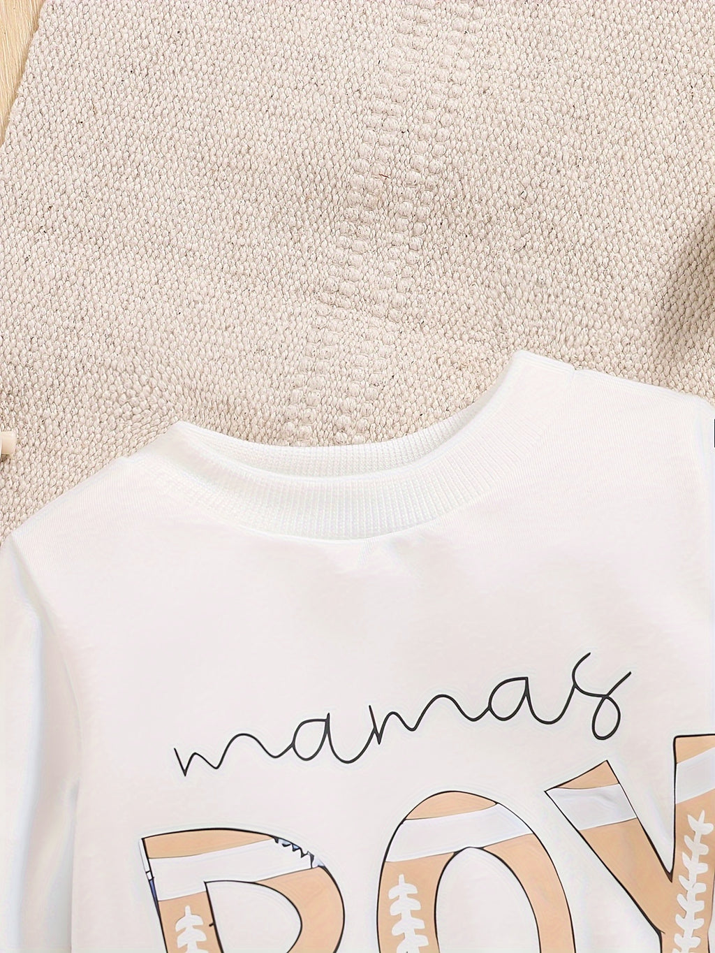 Toddler Baby Boy MAMA'S BOY Letter Print Sweatshirt Top Elastic Waist Sweatpants Outdoor Set, Outdoor Cloth