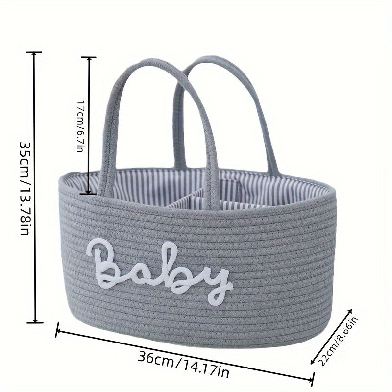 1pc Woven Storage Basket, 3 Compartments Portable Storage Basket, Feeding Bottle Diaper Mother Bag, Utensils Organizer Basket, Bathroom Supplies Storage Basket For Swimming Pool, Home Organization And Storage, Kitchen Bathroo