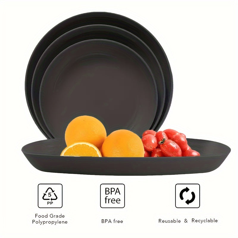 6pcs PP Material Plates, Unbreakable, Household Dining Plates, Fruit Plates, Snack Plates, Dessert Plates, For Home Kitchen Restaurant Picnic Camping Party, Party Supplies, Tableware Accessories