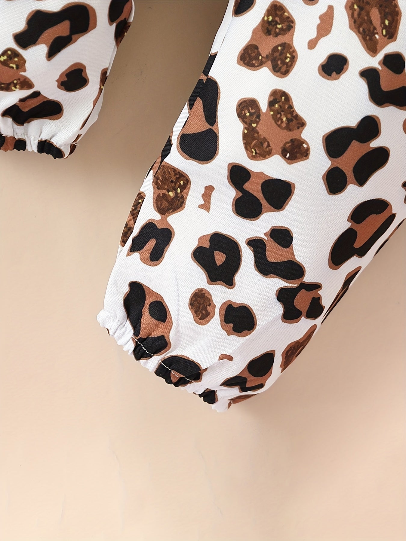 Cute Baby 3pcs Outfits - Floral/leopard Pants & Ruffle Long Sleeve Infant Romper & Headband Set Outdoor Set