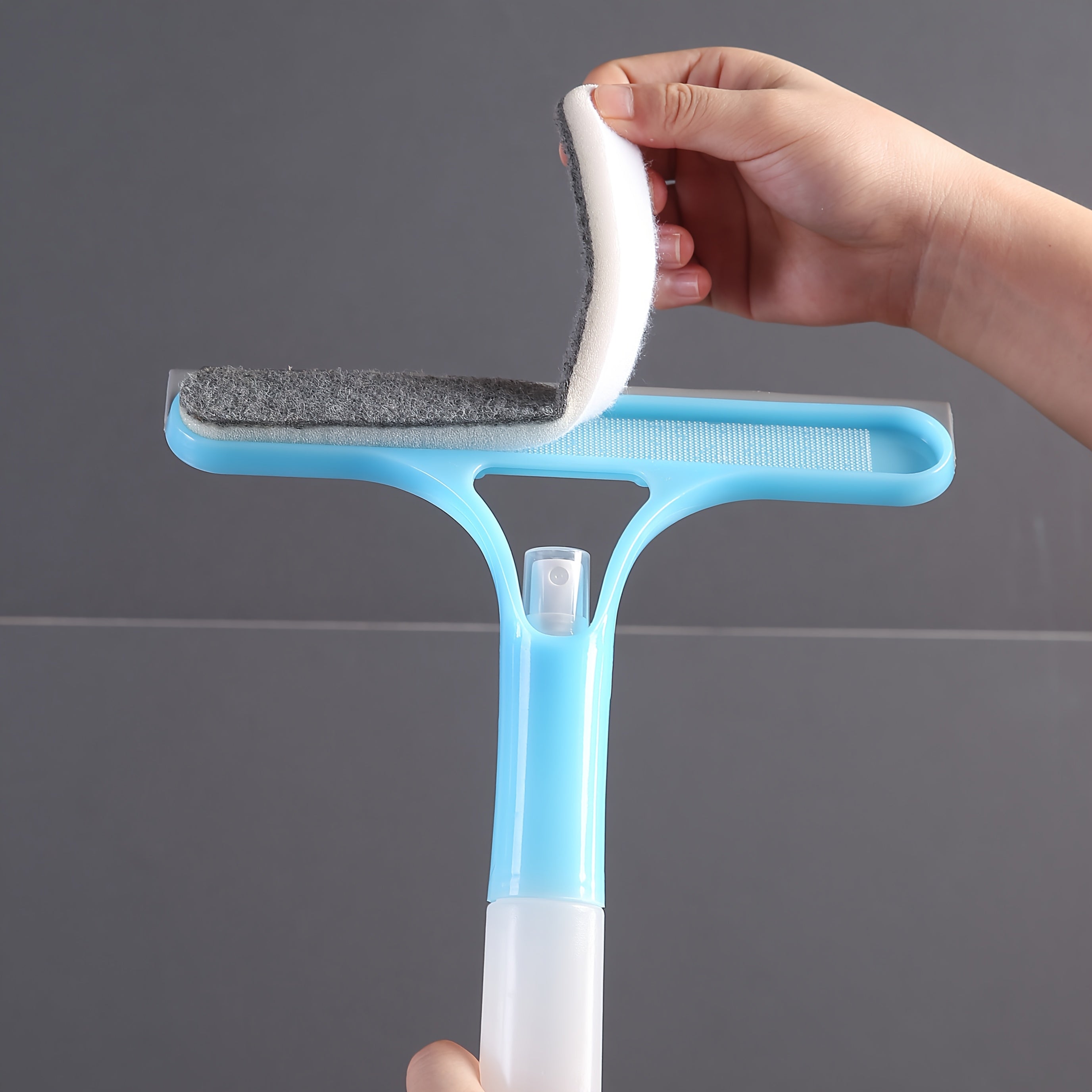 3-in-1 & Mirror Scraper with Removable Microfiber Cloth - Heavy-Duty Plastic Bathroom Window Cleaner, Door, Scraper, and Wiper - No Electricity Needed, Ideal for Home Use