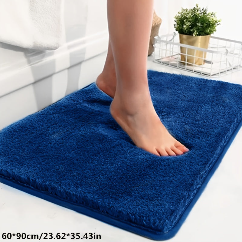 1 Thickened Microfiber Fluffy Long Plush Soft Comfort Mat Bathroom Rug Non-Slip Bath Door Mat for Bedroom Living Room Kitchen Floor Mat, Shedding and Fade-Resistant
