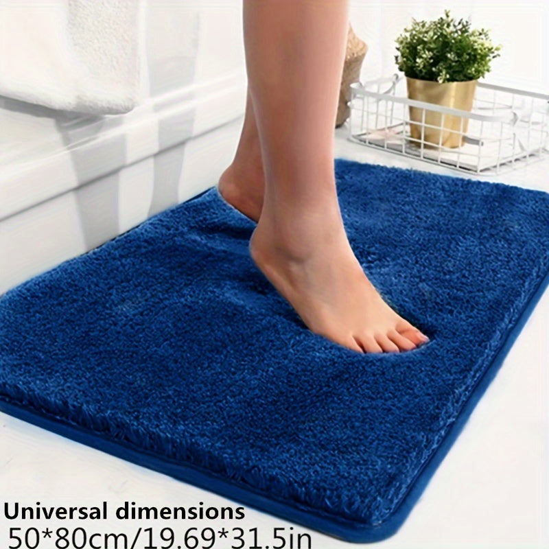 1 Thickened Microfiber Fluffy Long Plush Soft Comfort Mat Bathroom Rug Non-Slip Bath Door Mat for Bedroom Living Room Kitchen Floor Mat, Shedding and Fade-Resistant
