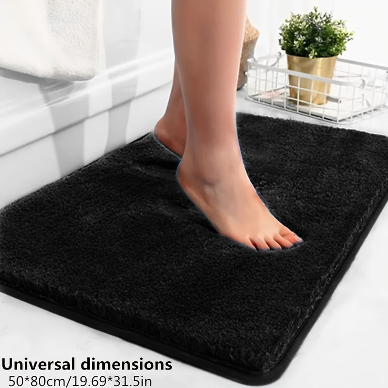 1 Thickened Microfiber Fluffy Long Plush Soft Comfort Mat Bathroom Rug Non-Slip Bath Door Mat for Bedroom Living Room Kitchen Floor Mat, Shedding and Fade-Resistant