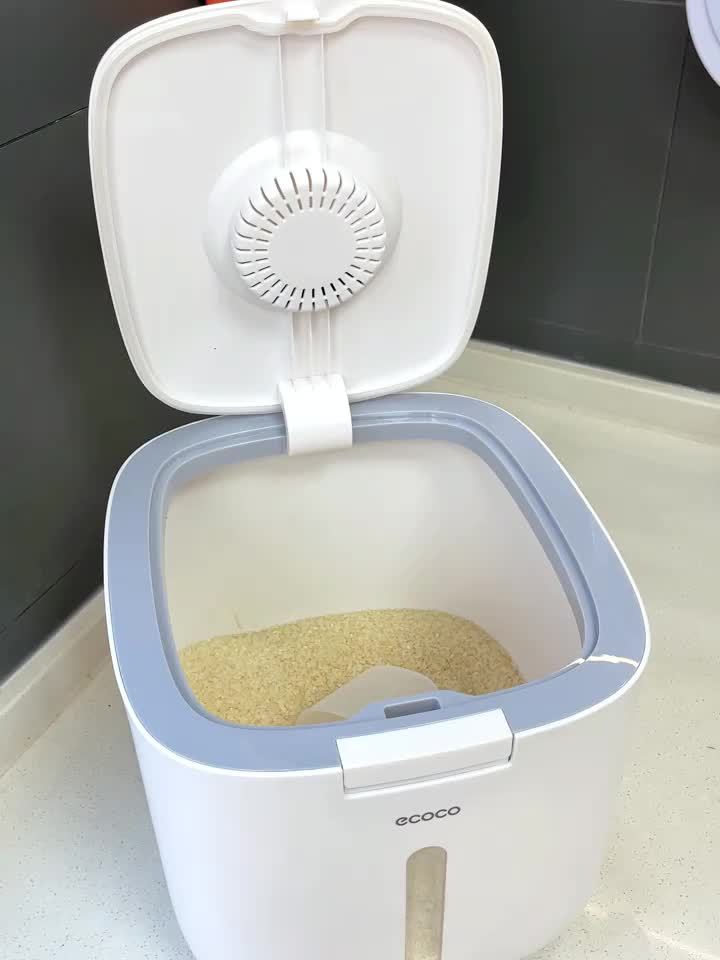 1pc Cylinder Rice Bucket, Insect-proof And Moisture-proof Thickened Containers For Rice, Cereals, Grains, Flours, Pet Food, Household Airtight Rice Dispenser, Food Storage Jar, Home Kitchen Supplies