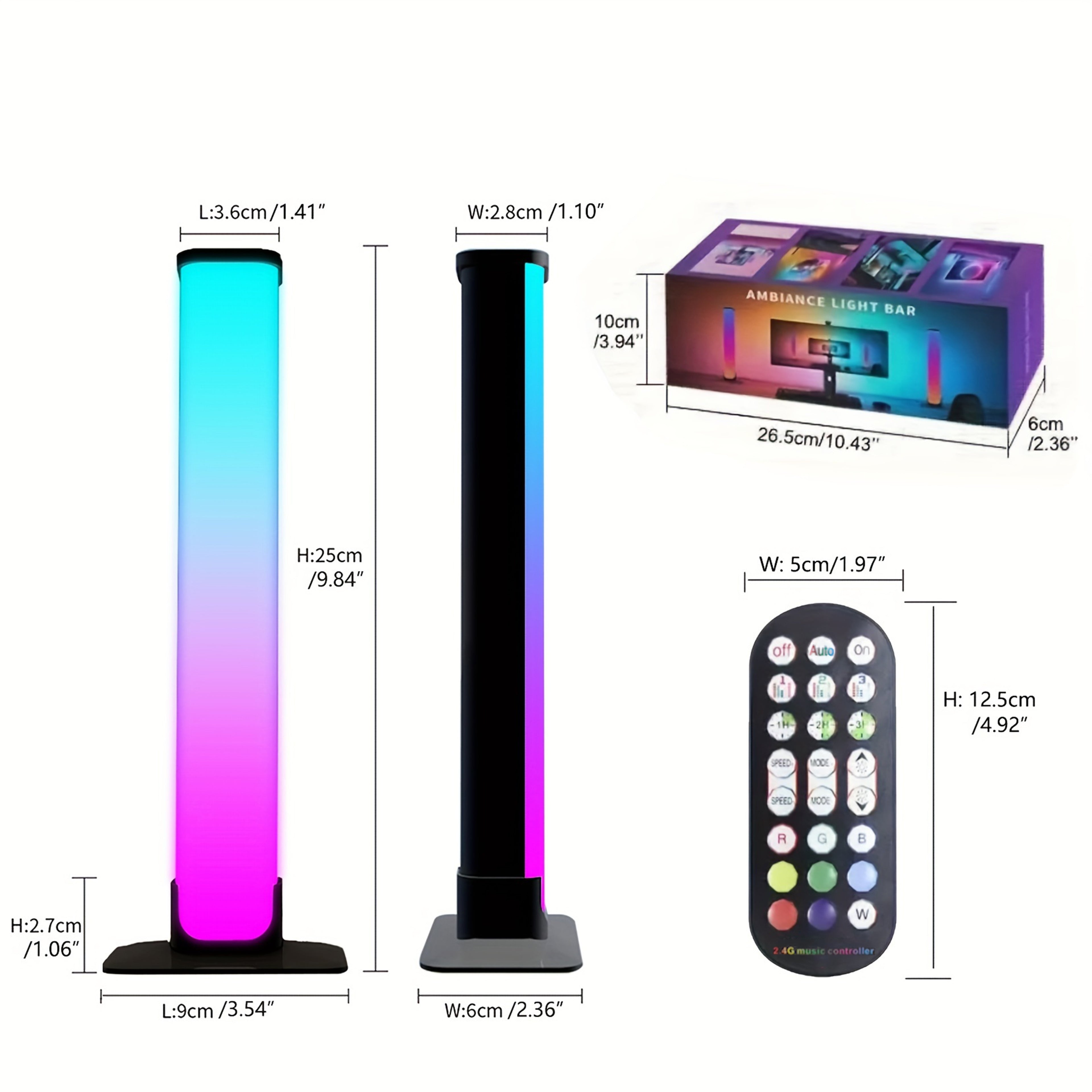 RGB Smart LED Light Bars, 2pcs/set USB Desktop Atmosphere Lights, Night Light, Rhythm Lamp, Wireless APP Remote Control, Music Sync Backing For Game TV, Home Decor Living Room, Wedding Decor, Desk Office Accessories, Camping,