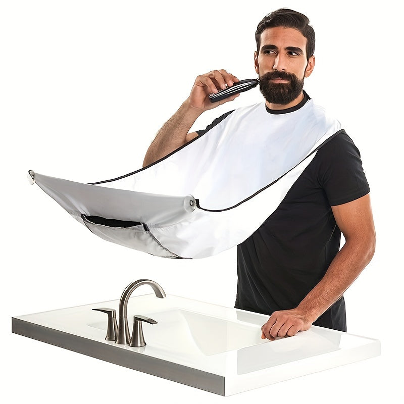1pc Men's Home Beard Scraping Extra Wide Tie, Suction Cup Shape Shaving Bib, Ideal choice for Gifts