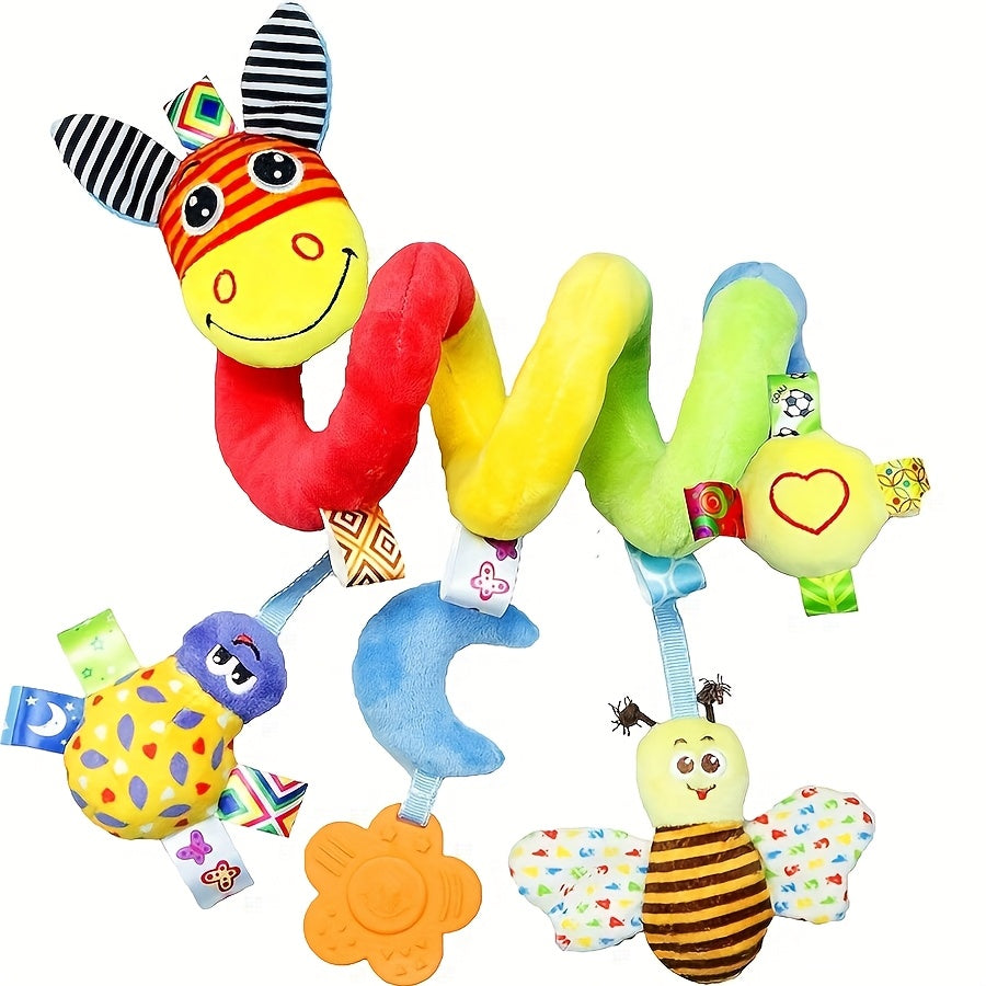 1pc of Baby Toy Stroller Pendant, a Donkey with a Spiral Plush Ribbon in Random Colors, Suitable for Hanging. A Ringing Toy for Infants Aged 0-3, Perfect As a Thanksgiving Gift, Christmas Present, Easter Surprise, Or Hallowee
