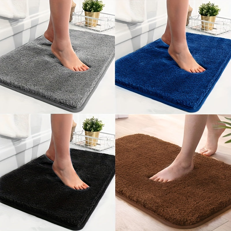 1 Thickened Microfiber Fluffy Long Plush Soft Comfort Mat Bathroom Rug Non-Slip Bath Door Mat for Bedroom Living Room Kitchen Floor Mat, Shedding and Fade-Resistant