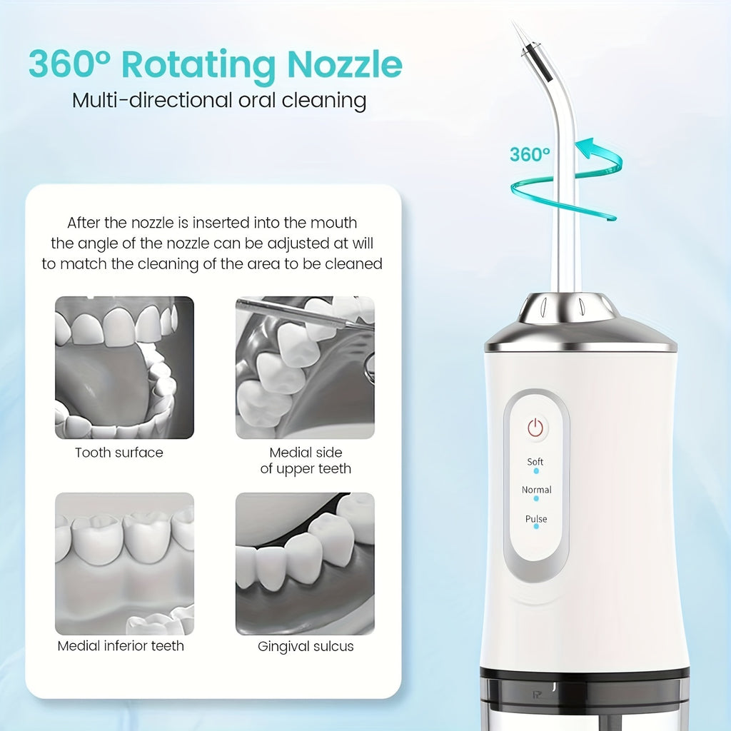 Electric Water Flossers For Teeth, Whitening Dental Oral Irrigator With 4 Jet Tips Nozzles, Waterproof Whitening Teeth Brush Kit At Home And Travel