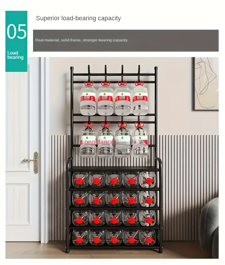 1pc Shoe And Hat Rack, Carbon Steel & Non-Woven Fabric, Floor Standing Dustproof Shoe Organizer, Multi-Layer Easy Assembly Shoe Shelf For Home, School Dorm – Metal & Plastic Construction