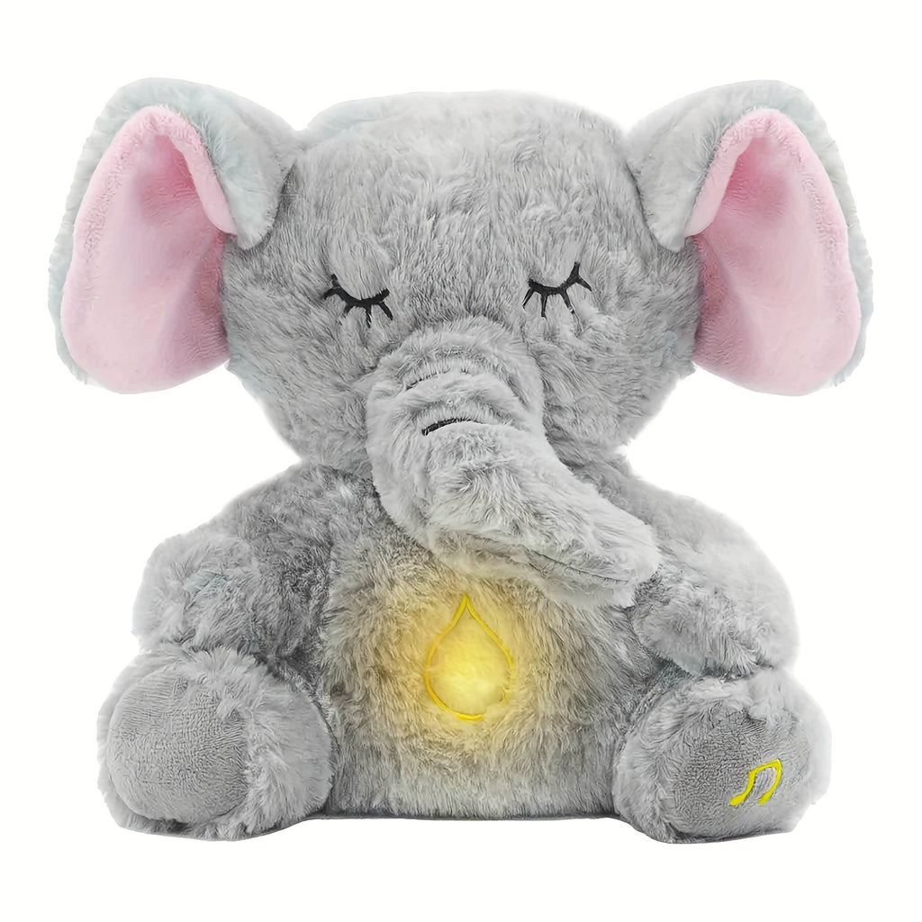 Breathing Stuffed Animal Calming Soothers for Sleep Heartbeat Plush with Music Lights and Rhythmic Breathing Motion Portable Plush Sound Machine, The Perfect Sleep Buddy, Baby Boy Gifts