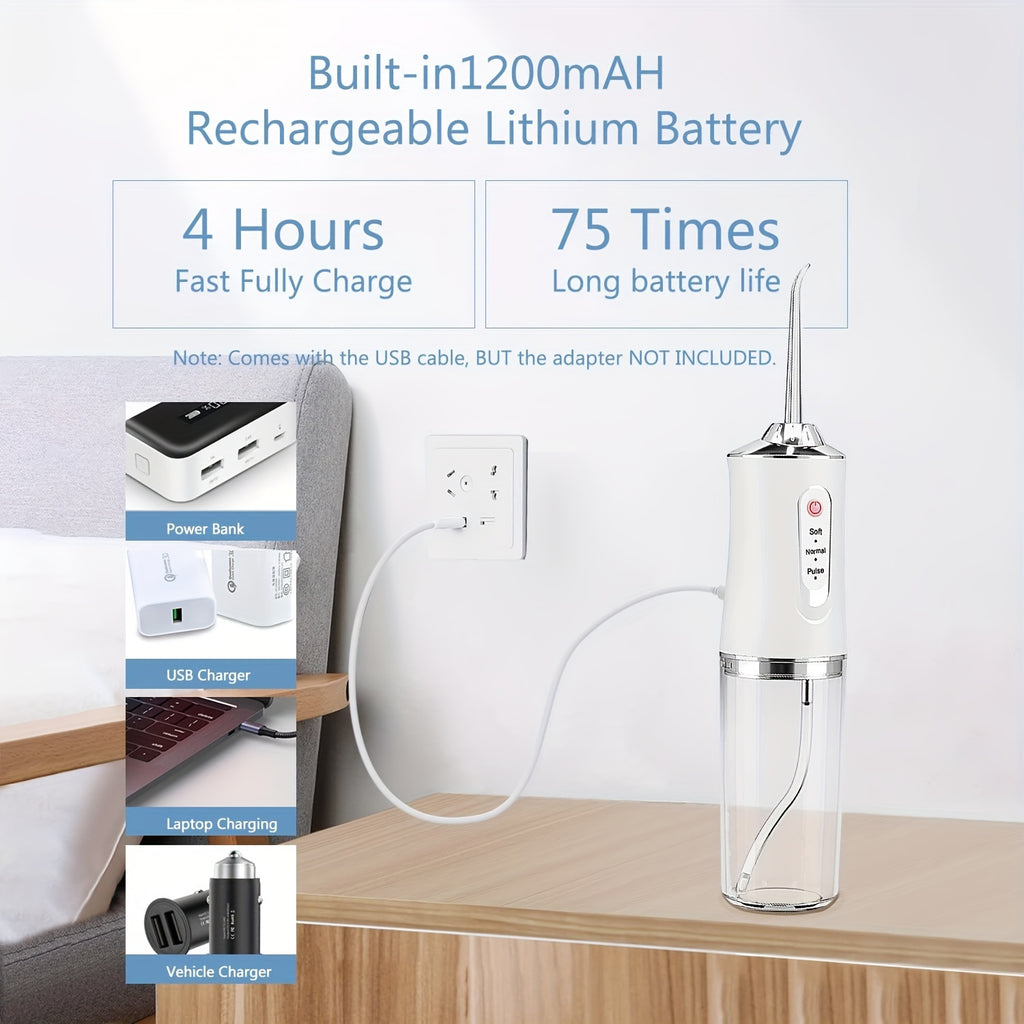Electric Water Flossers For Teeth, Whitening Dental Oral Irrigator With 4 Jet Tips Nozzles, Waterproof Whitening Teeth Brush Kit At Home And Travel