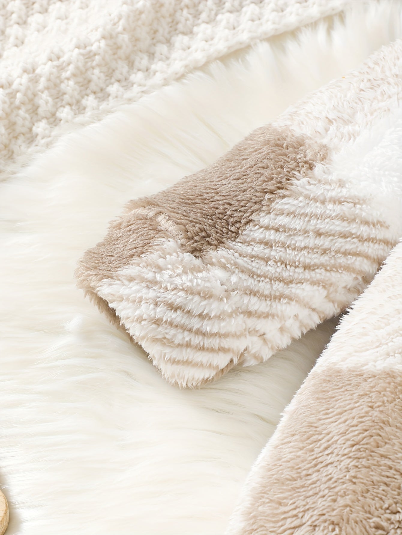 Baby Boy Autumn And Winter Style Fluffy Plaid Pocket Cute Long Sleeve Jumpsuit, For Outdoor