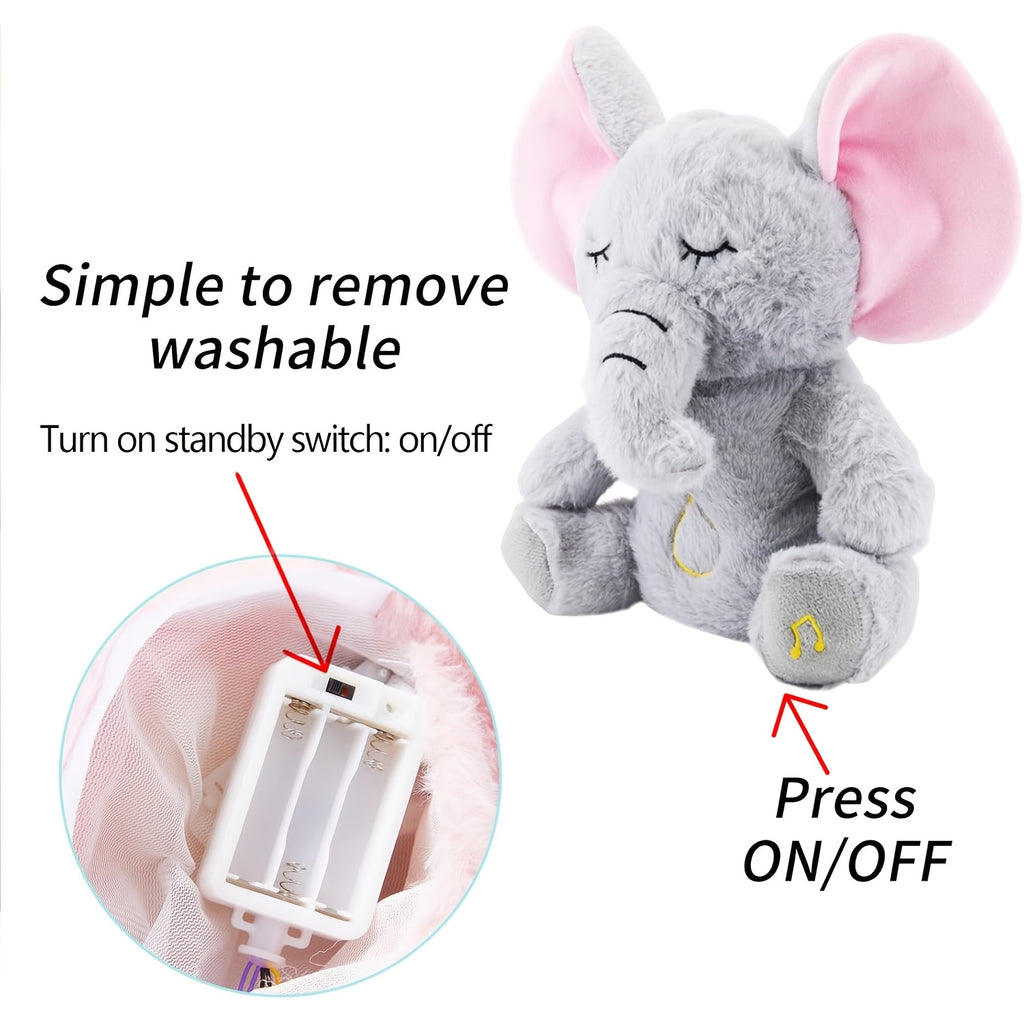 Breathing Stuffed Animal Calming Soothers for Sleep Heartbeat Plush with Music Lights and Rhythmic Breathing Motion Portable Plush Sound Machine, The Perfect Sleep Buddy, Baby Boy Gifts
