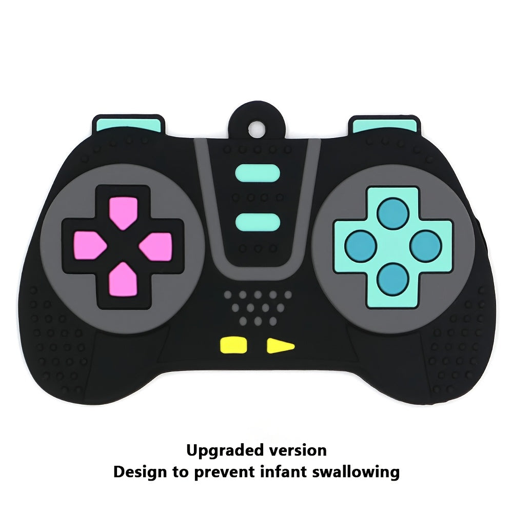 Newborn silicone teething toy game controller shape, baby teething toy, teething period silicone toy, suitable for boys and girls aged 6-24 months as holiday gifts