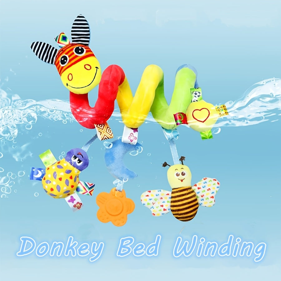 1pc of Baby Toy Stroller Pendant, a Donkey with a Spiral Plush Ribbon in Random Colors, Suitable for Hanging. A Ringing Toy for Infants Aged 0-3, Perfect As a Thanksgiving Gift, Christmas Present, Easter Surprise, Or Hallowee
