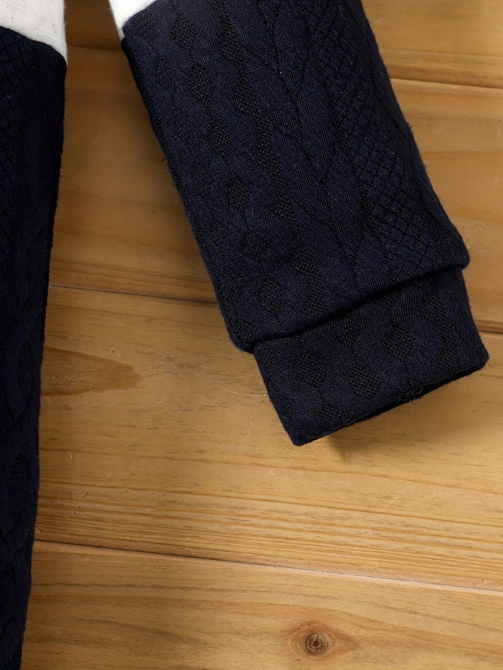 Toddler Baby Boys Cable Knit Contrast Color Bodysuit, Kids Casual Outdoor Clothes