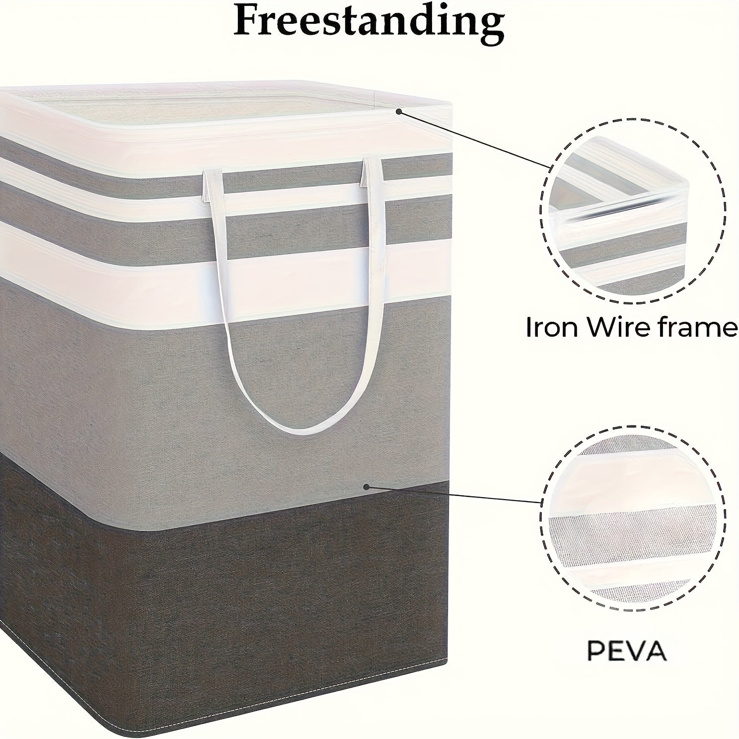 Large Laundry Basket, Freestanding with Expandable Folding Clothes Rack, Suitable for Dorm and Home Clothing Toys - Gradient Gray, 74.99L, Suitable for Hotel, Laundry Baskets