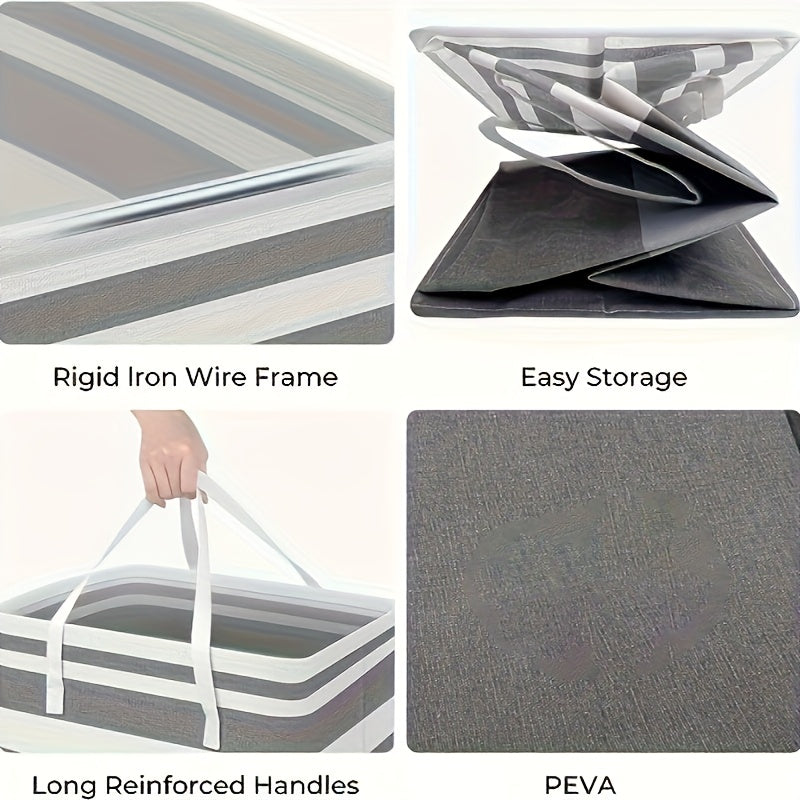 Large Laundry Basket, Freestanding with Expandable Folding Clothes Rack, Suitable for Dorm and Home Clothing Toys - Gradient Gray, 74.99L, Suitable for Hotel, Laundry Baskets