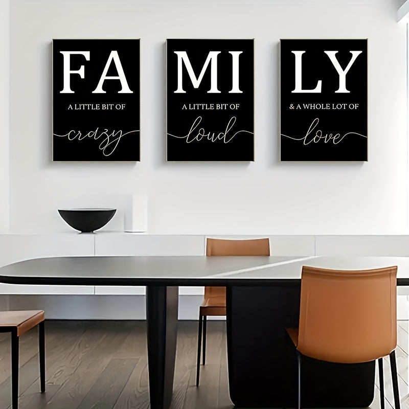3pcs/set Frameless Home Decoration Luxury Living Room Pictures Decorative Paintings Minimalist Poster Canvas Wall Art Family Writing No Frame