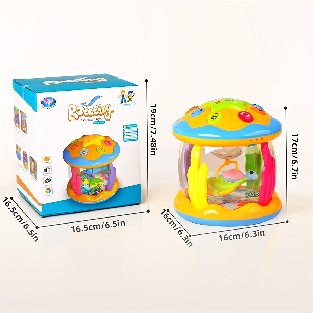 1pc CATNA BUTY Baby Musical Play Gym with Ocean Projector Lights, ABS Material, Interactive Toy for 6-36 Months, Crawling & Tummy Time Development, Suitable for Boys & Girls - Random Colorchristmas Stocking Stuffers, Christma