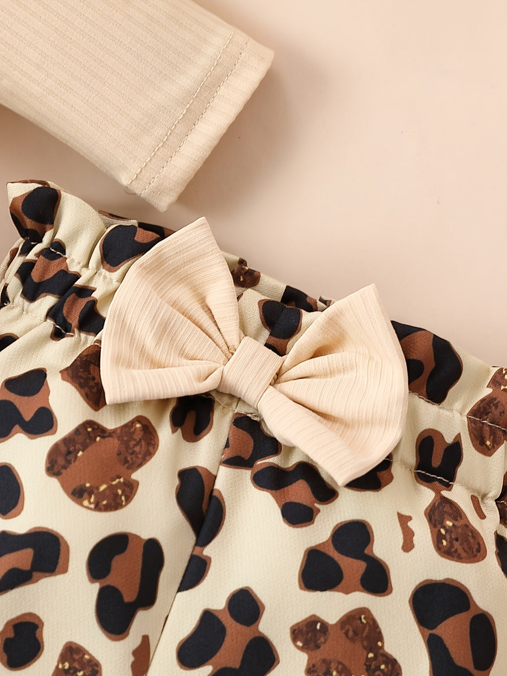 Cute Baby 3pcs Outfits - Floral/leopard Pants & Ruffle Long Sleeve Infant Romper & Headband Set Outdoor Set